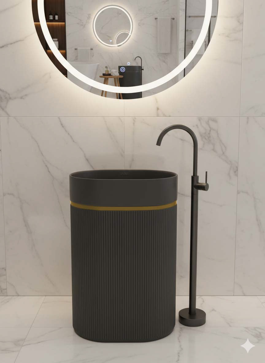 Brizzio PS-6908-G Freestanding Ceramic Basin