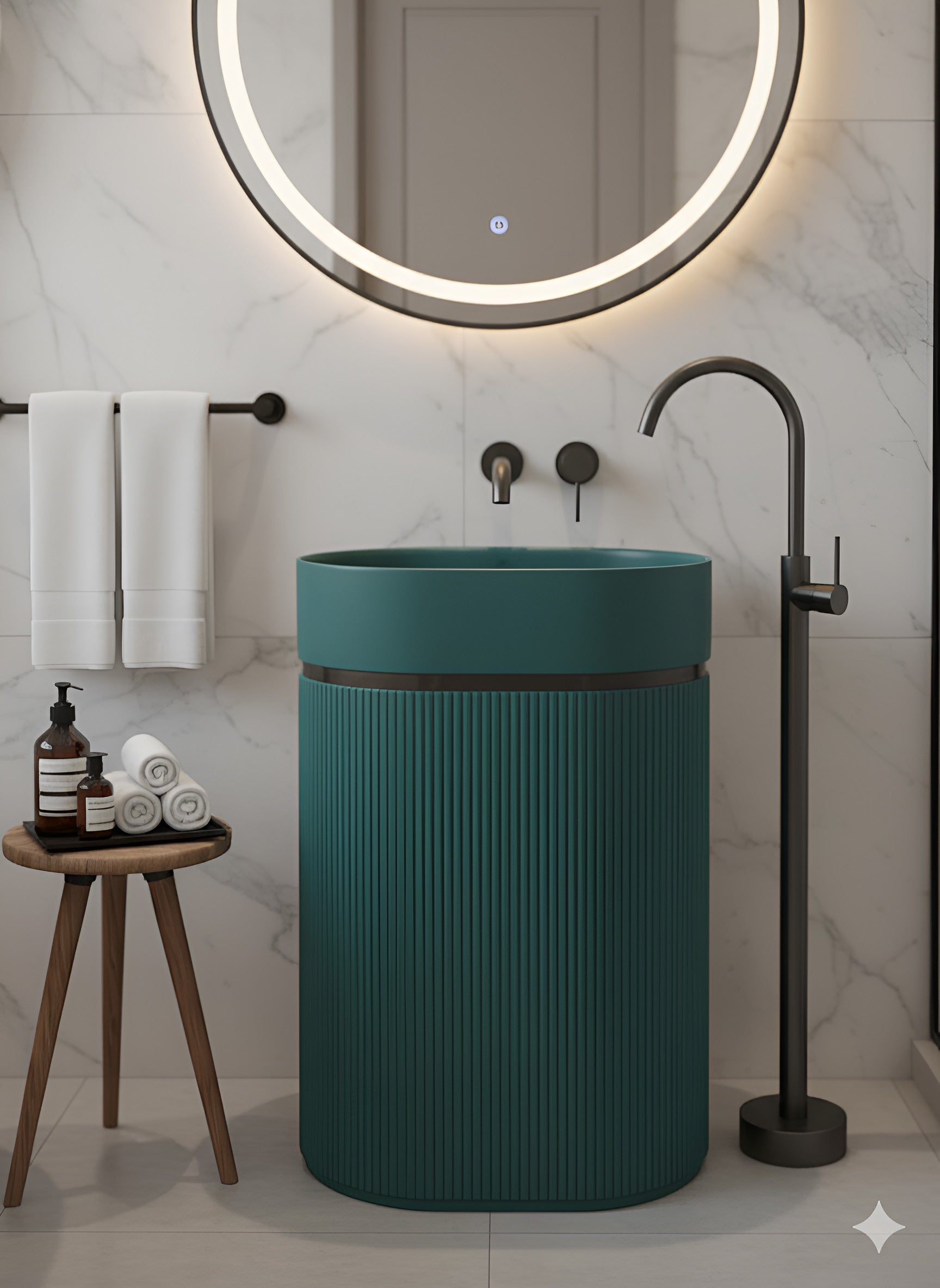 Brizzio PS-6909-G Freestanding Ceramic Basin