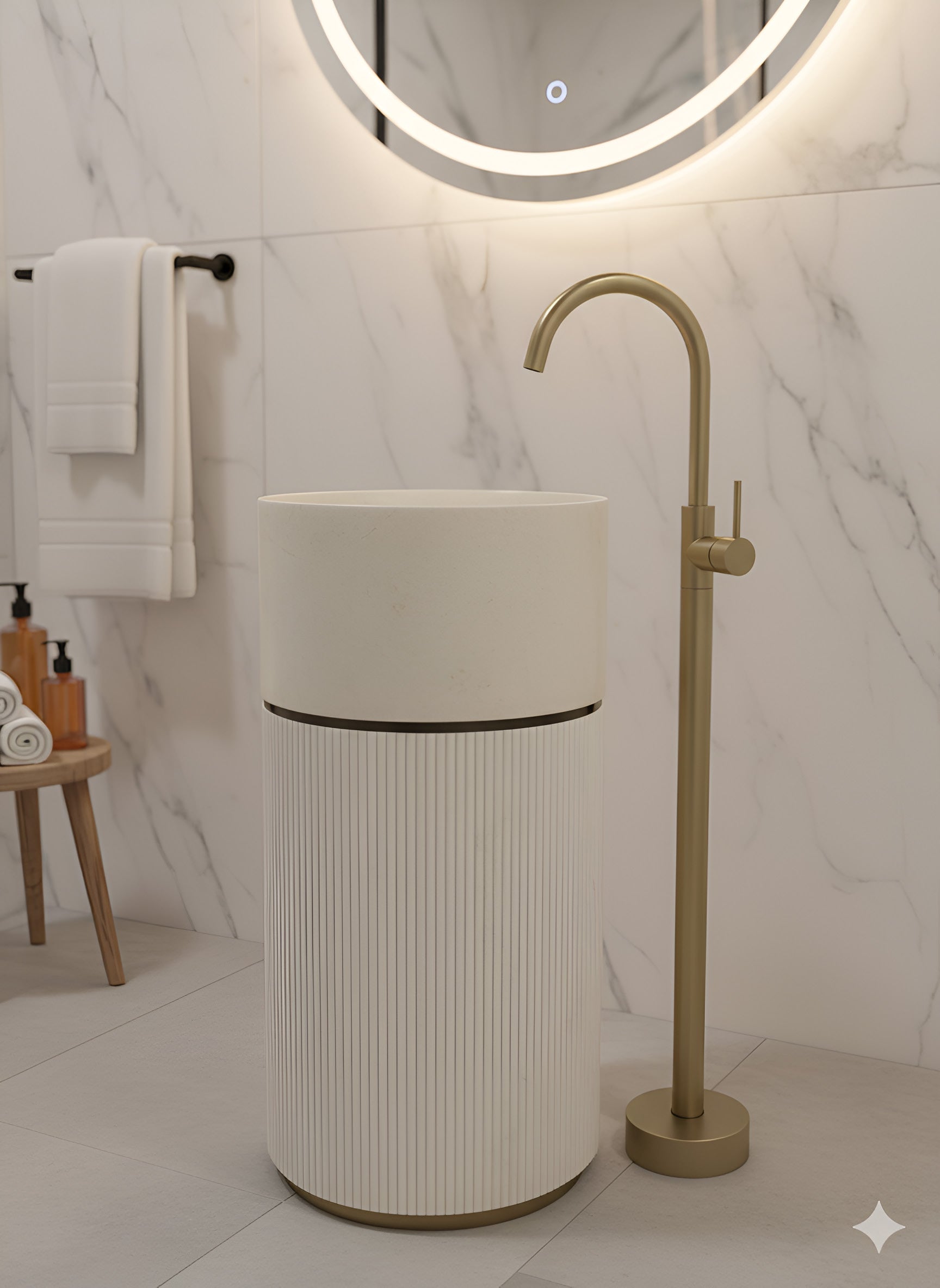 Brizzio PS-6911 Freestanding Ceramic Basin